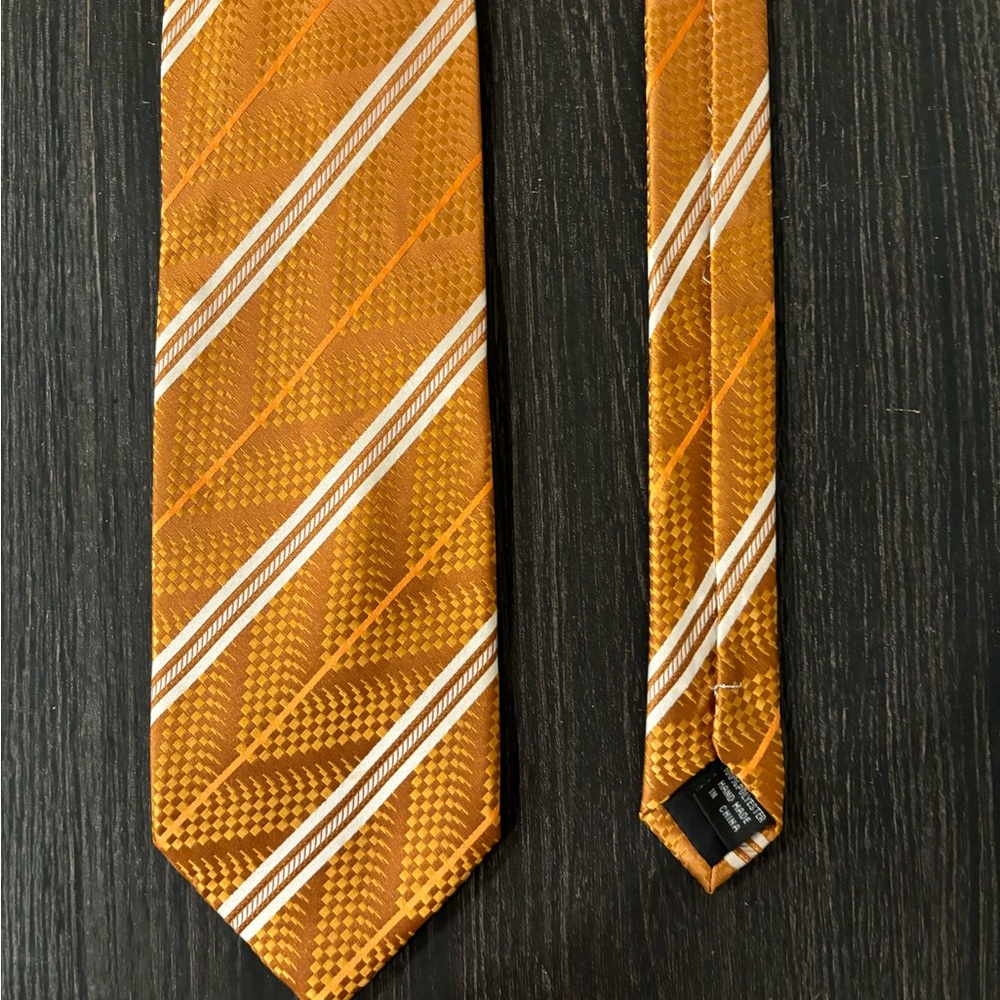 Elegant Orange Striped Tie